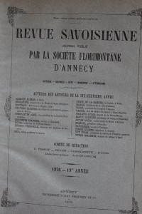 Revue Savoisienne, 1878